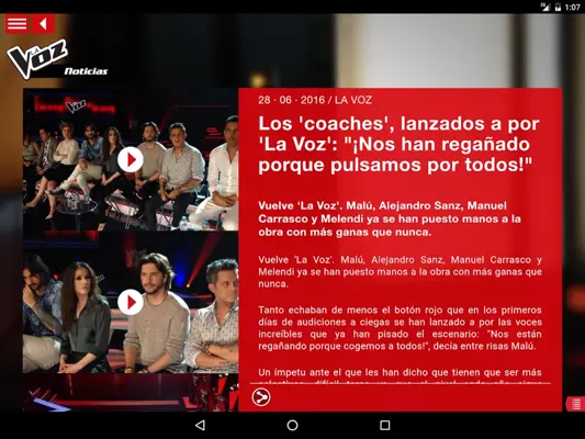 La Voz Kids android App screenshot 2